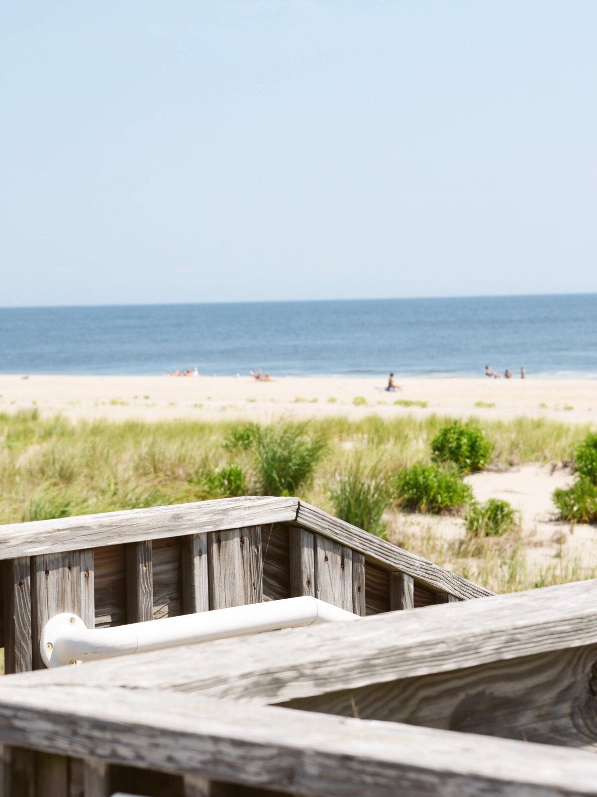 Beach boardwalk view overlooking the ocean